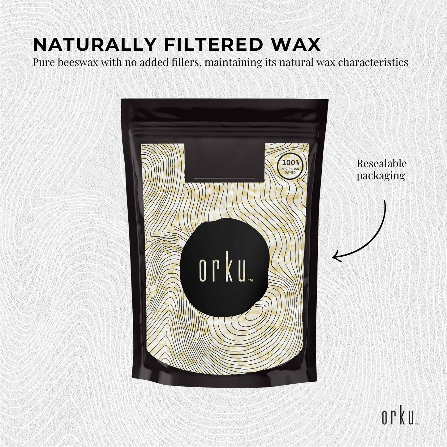 Orku Pure Beeswax Pellets White BP Grade Refined Bead - Candle Cosmetic DIY
