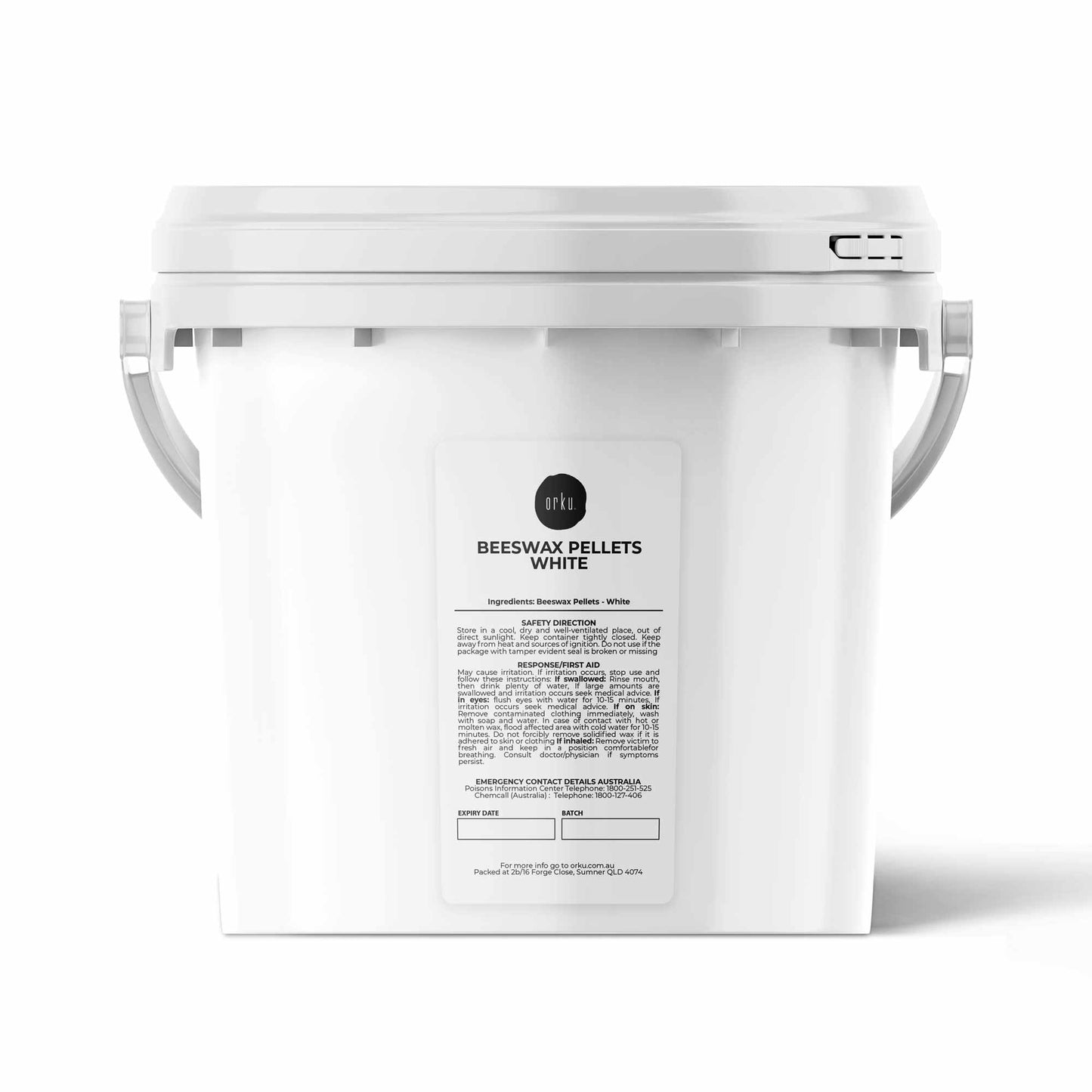 Orku Pure Beeswax Pellets White BP Grade Refined Beads - Candle Cosmetic Tubs