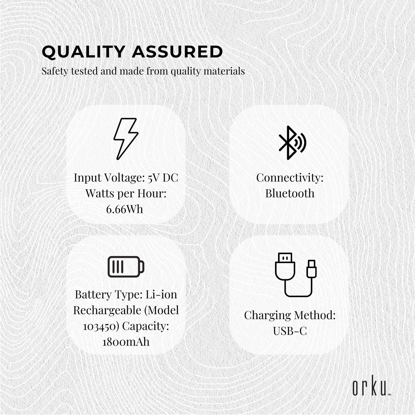 Orku Rechargeable Eye Massager - Heat Compression Vibration Bluetooth White