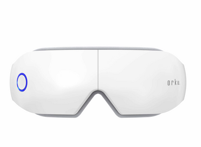 Orku Rechargeable Eye Massager - Heat Compression Vibration Bluetooth White