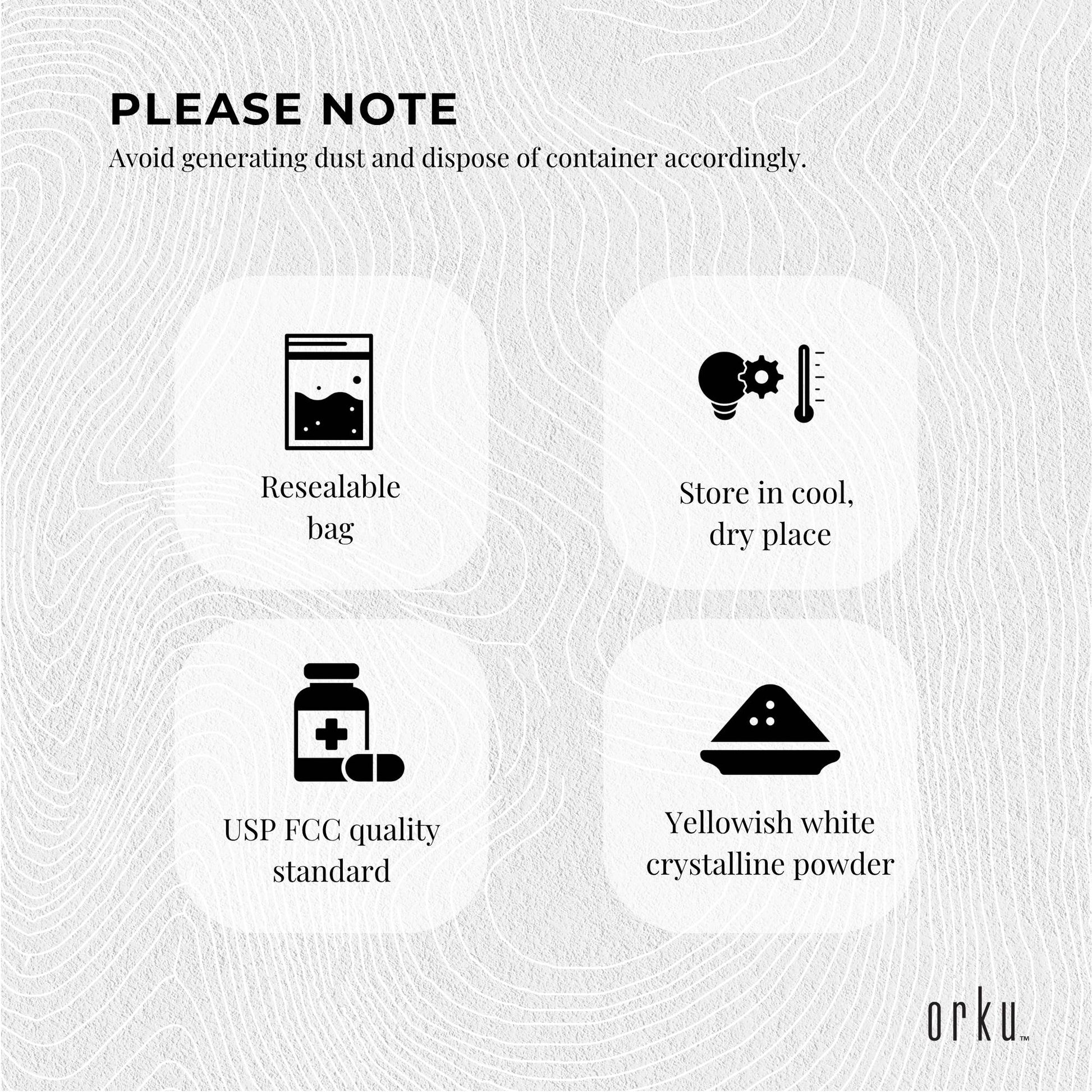 Orku 2Kg Sodium Ascorbate - High Purity Soluble Crystalline Powder Ingredient