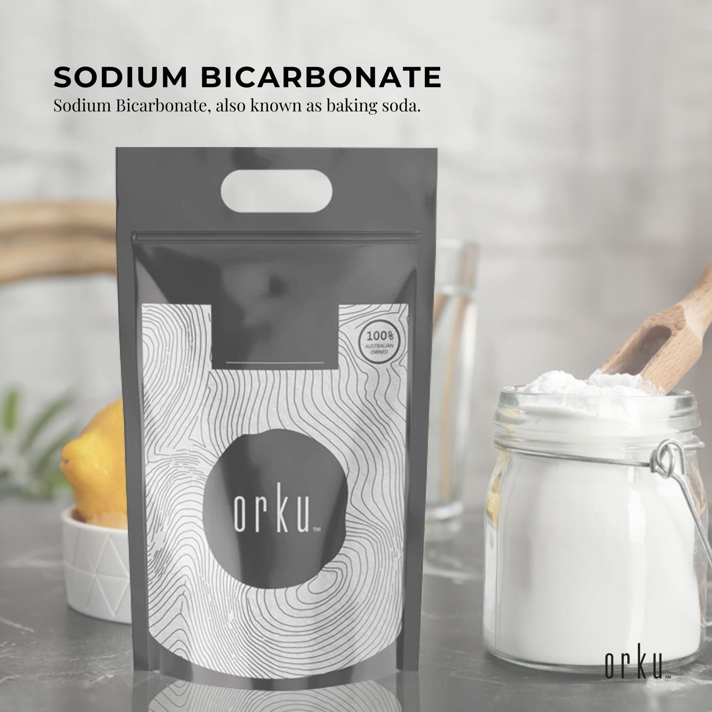 Orku Bulk 20Kg Sodium Bicarbonate Food Grade Baking Soda Aluminium Free Powder