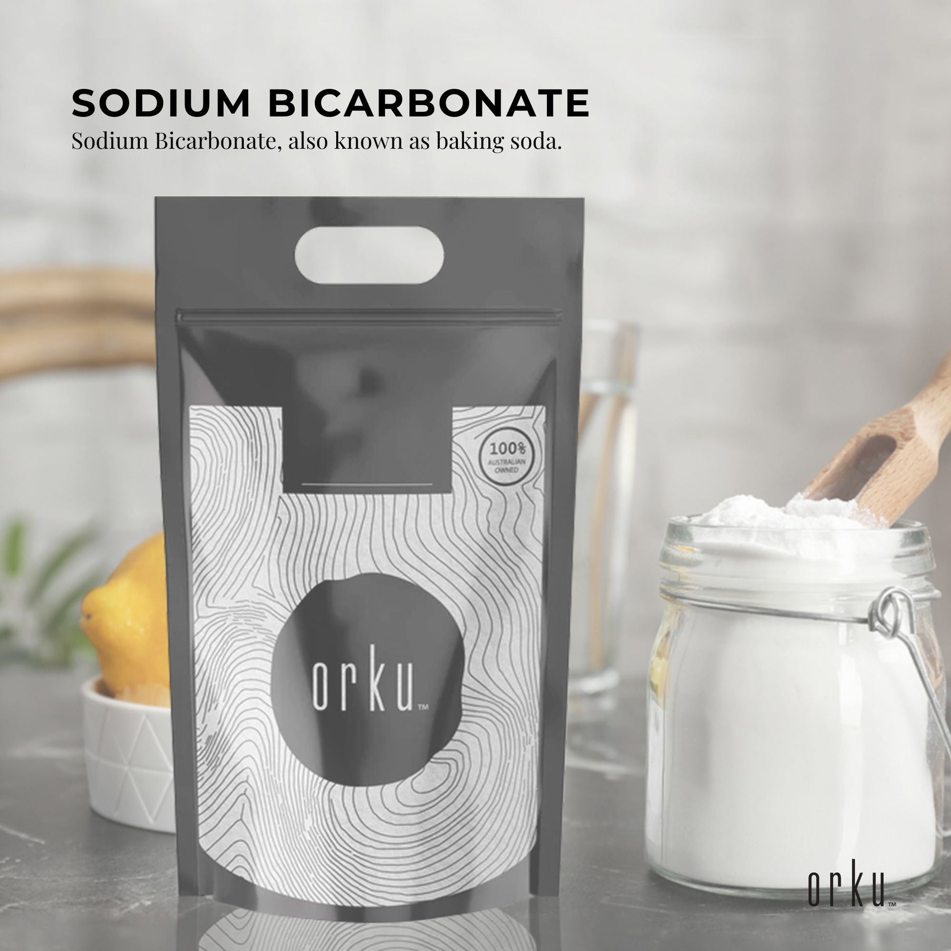 Orku Bulk 20Kg Sodium Bicarbonate Food Grade Baking Soda Aluminium Free Powder