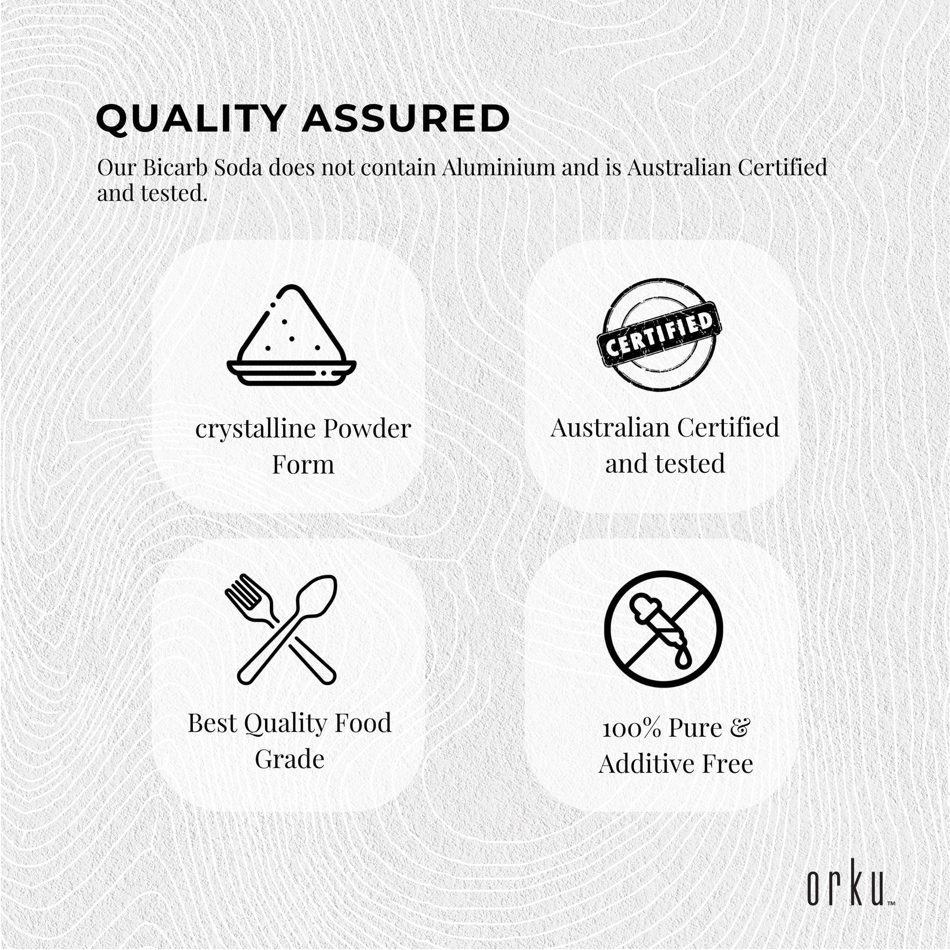 Orku Bulk 20Kg Sodium Bicarbonate Food Grade Baking Soda Aluminium Free Powder