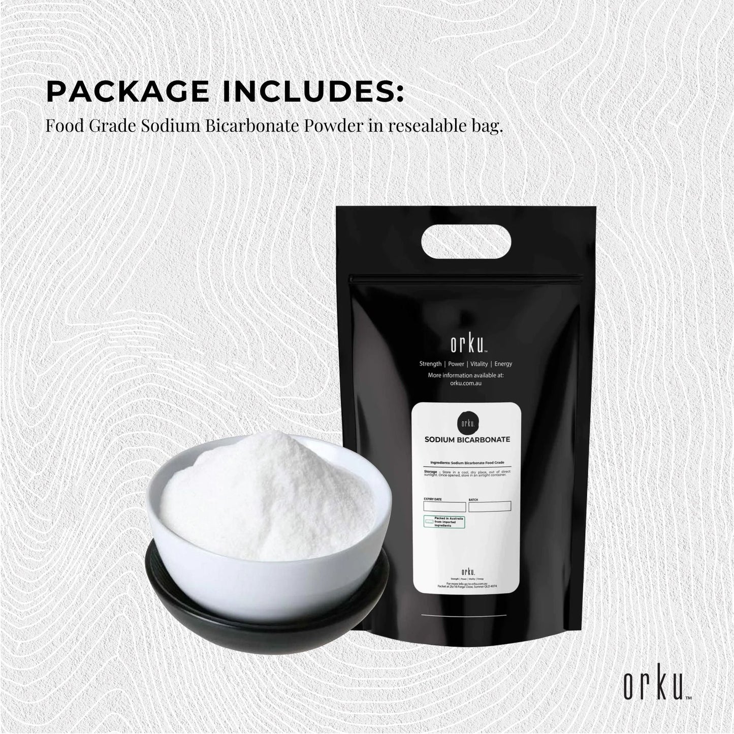 Orku Bulk 20Kg Sodium Bicarbonate Food Grade Baking Soda Aluminium Free Powder
