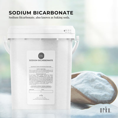 Orku Sodium Bicarbonate Food Grade Tubs - Baking Soda Aluminium Free Powder Bulk