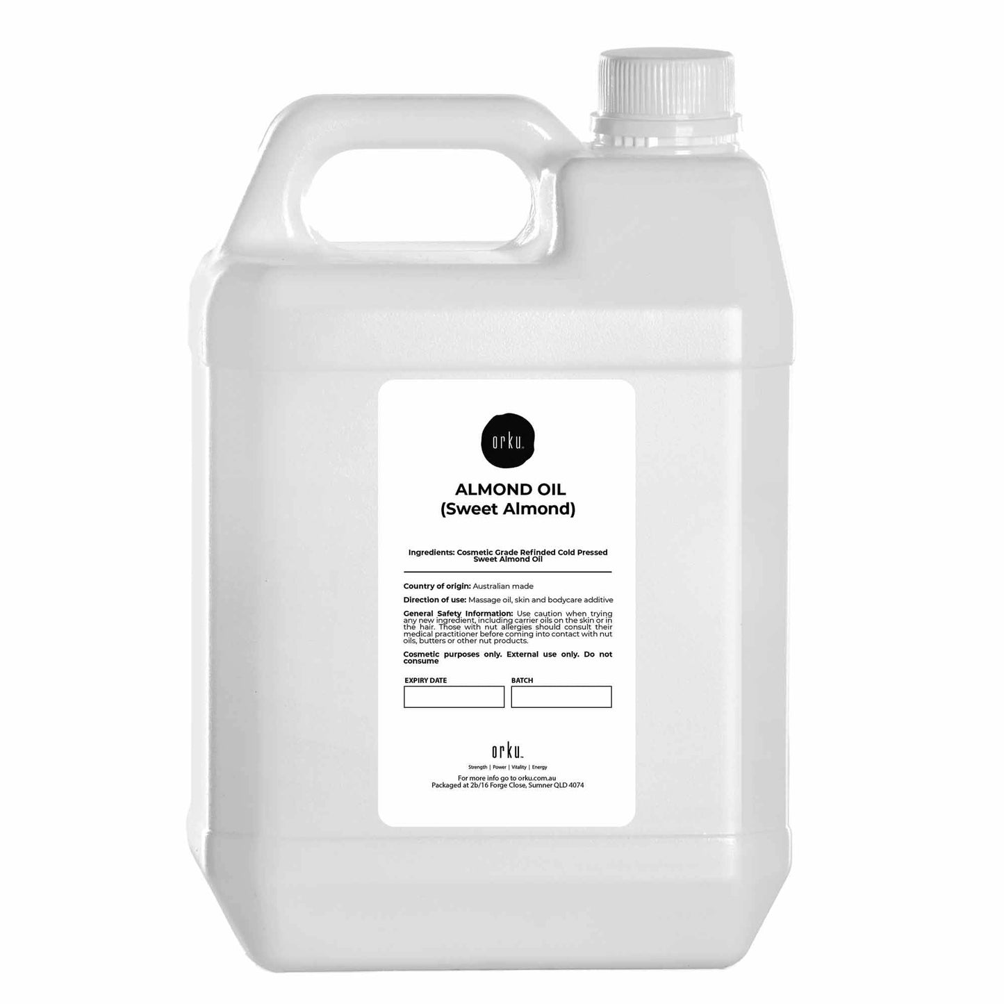 Orku Sweet Almond Oil 100% Pure Refined Cosmetic Carrier Skin Hair Bulk