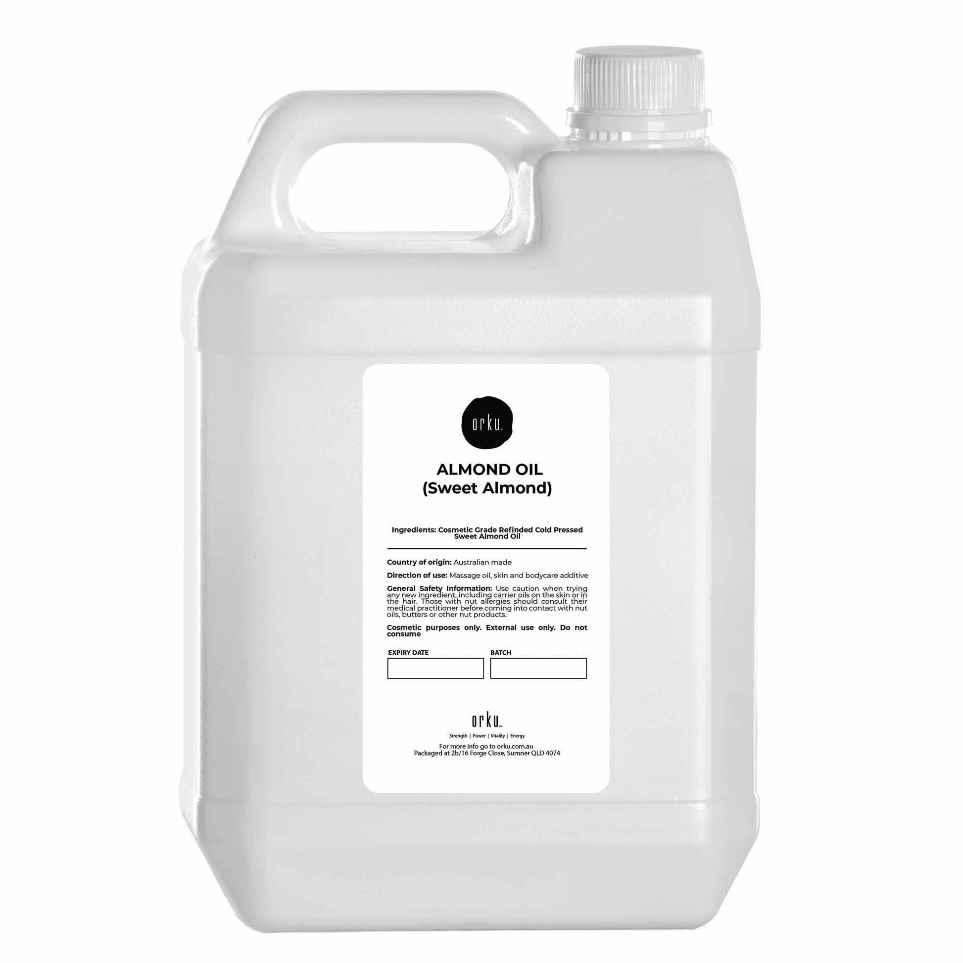 Orku Sweet Almond Oil 100% Pure Refined Cosmetic Carrier Skin Hair Bulk