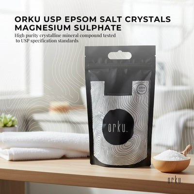Orku USP Epsom Salt Crystals Magnesium Sulphate - Bath Soak Salts