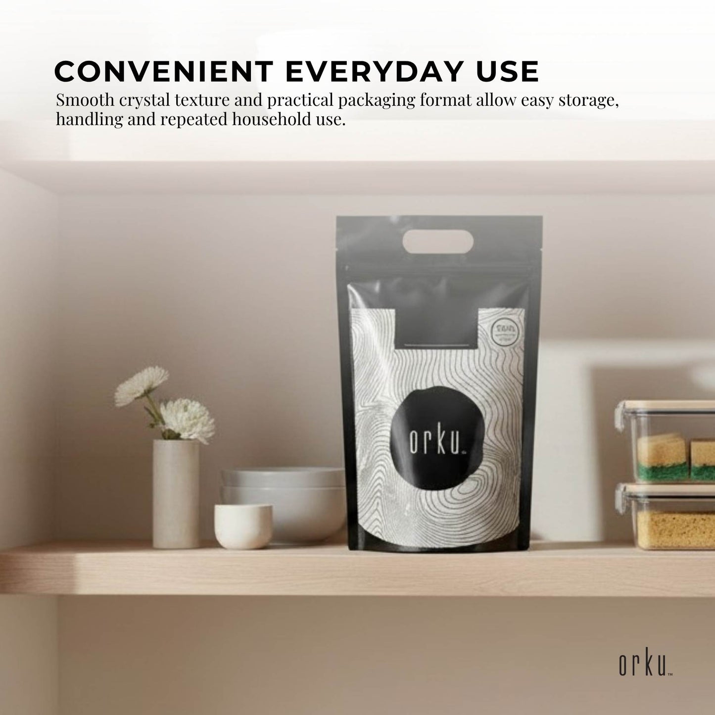 Orku USP Epsom Salt Crystals Magnesium Sulphate - Bath Soak Salts