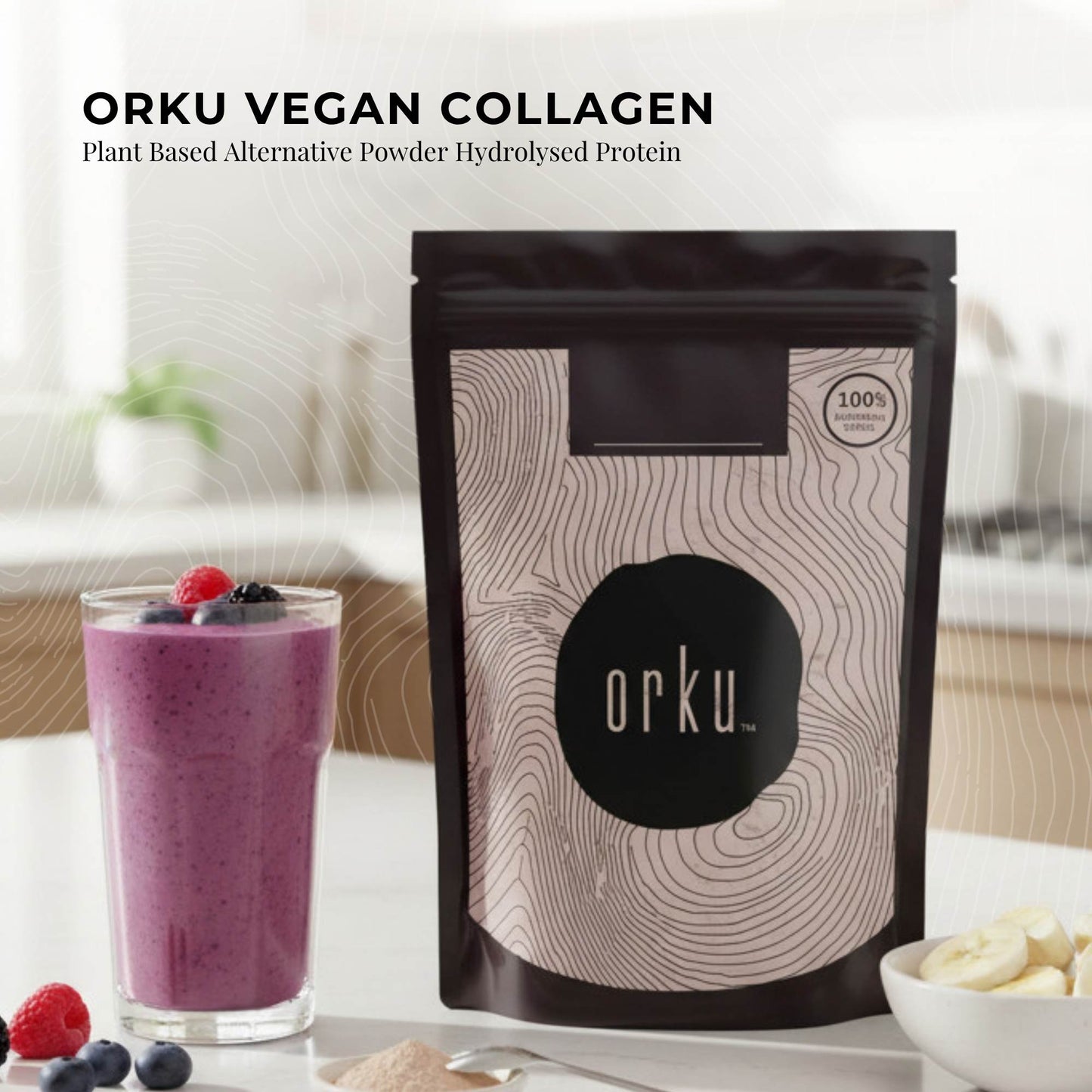 Orku Vegan Collagen Plant Based Alternative Powder Hydrolysed Protein