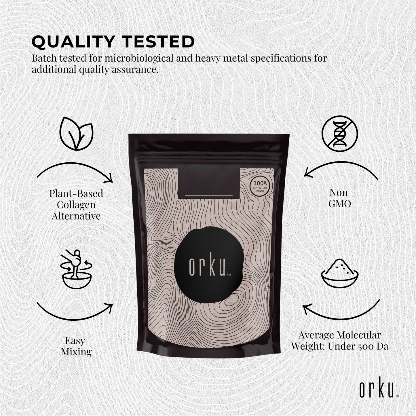 Orku Vegan Collagen Plant Based Alternative Powder Hydrolysed Protein