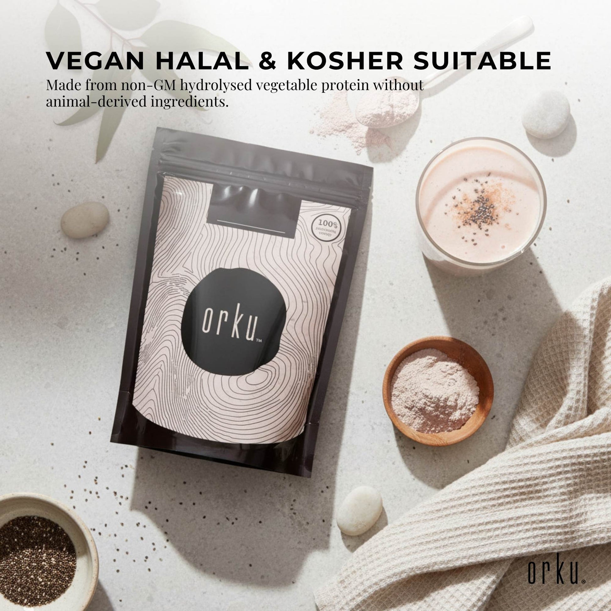 Orku Vegan Collagen Plant Based Alternative Powder Hydrolysed Protein