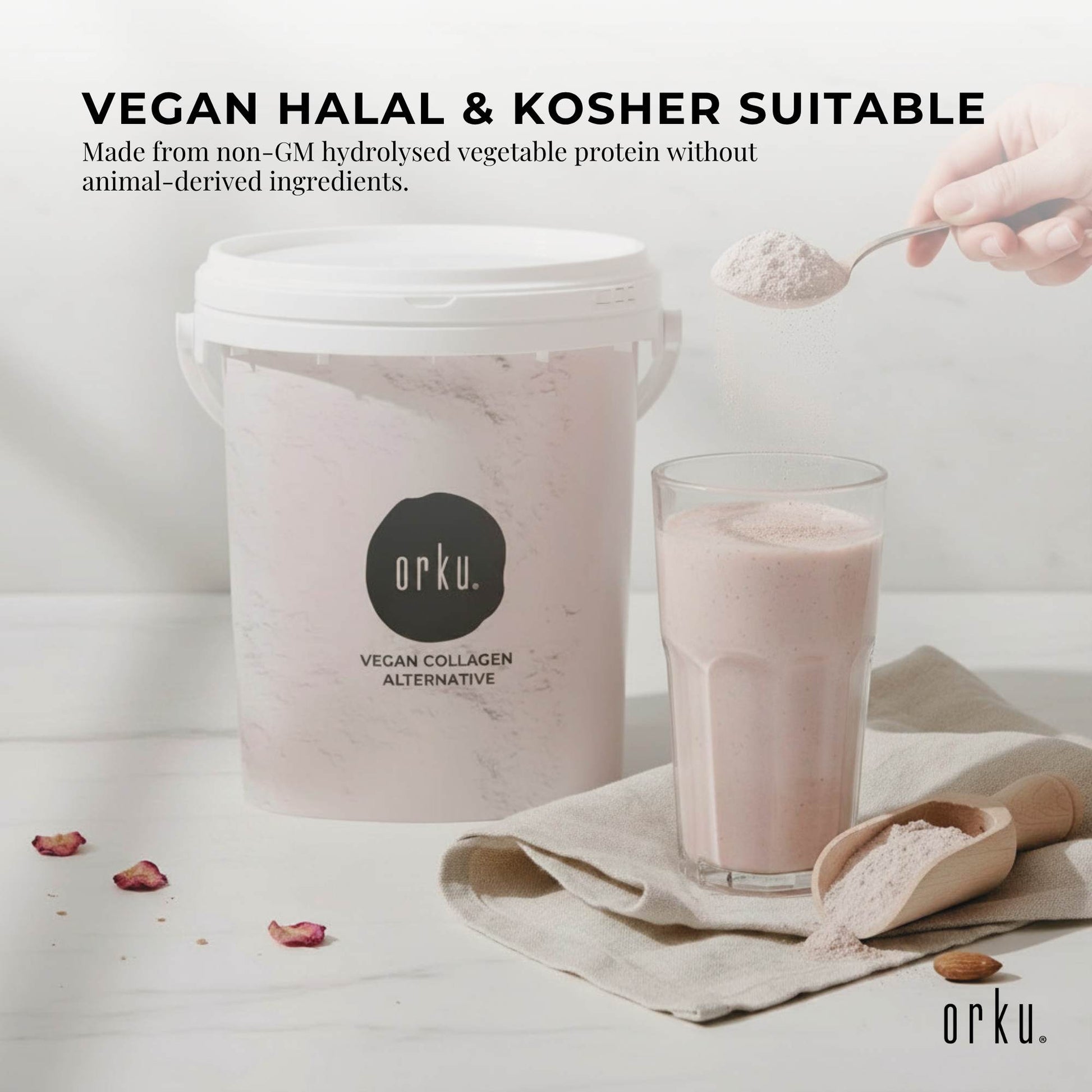 Orku 600g Vegan Collagen Plant Based Alternative Powder Hydrolysed Protein