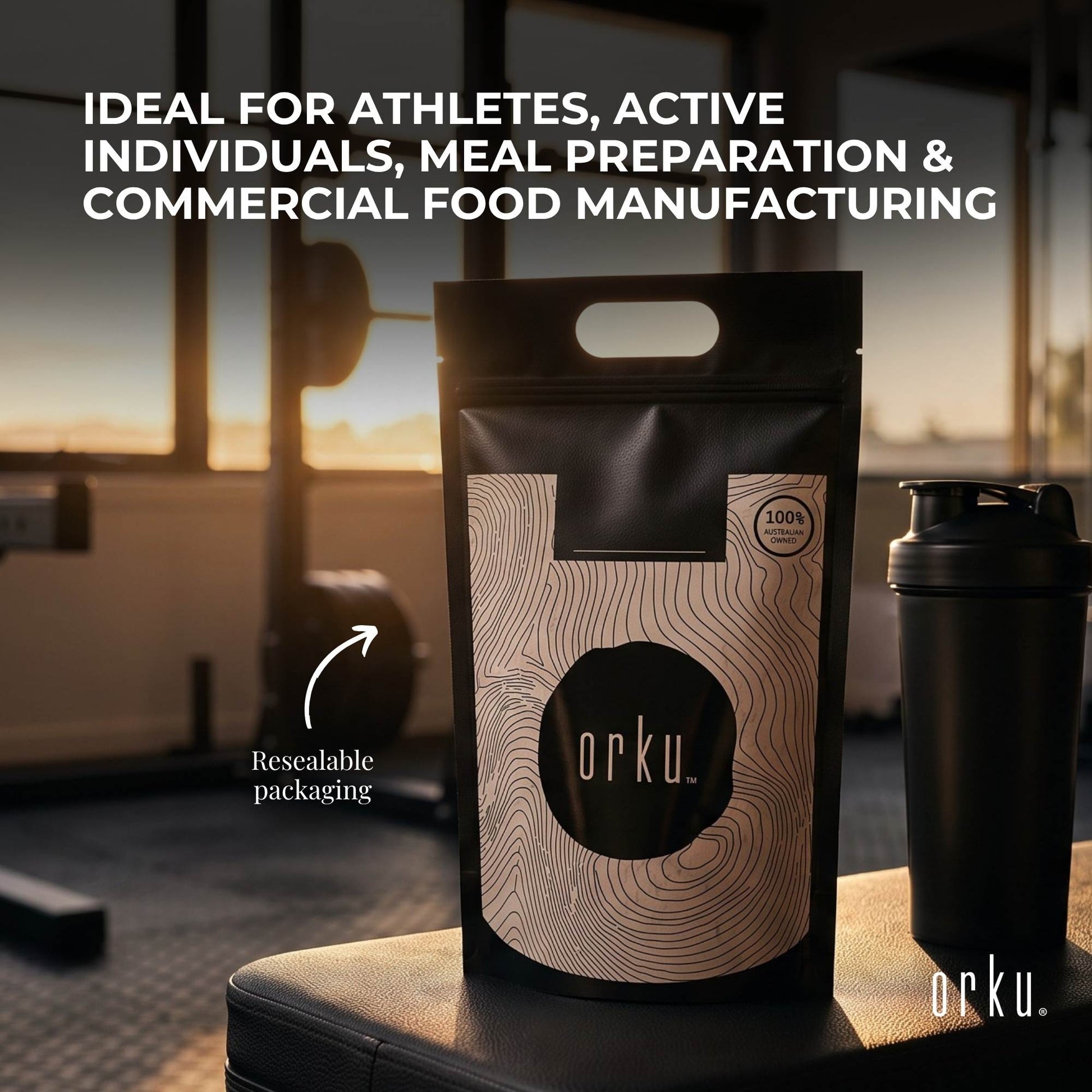 Orku Whey Protein Isolate Powder WPI 90% Unflavoured Native Bags