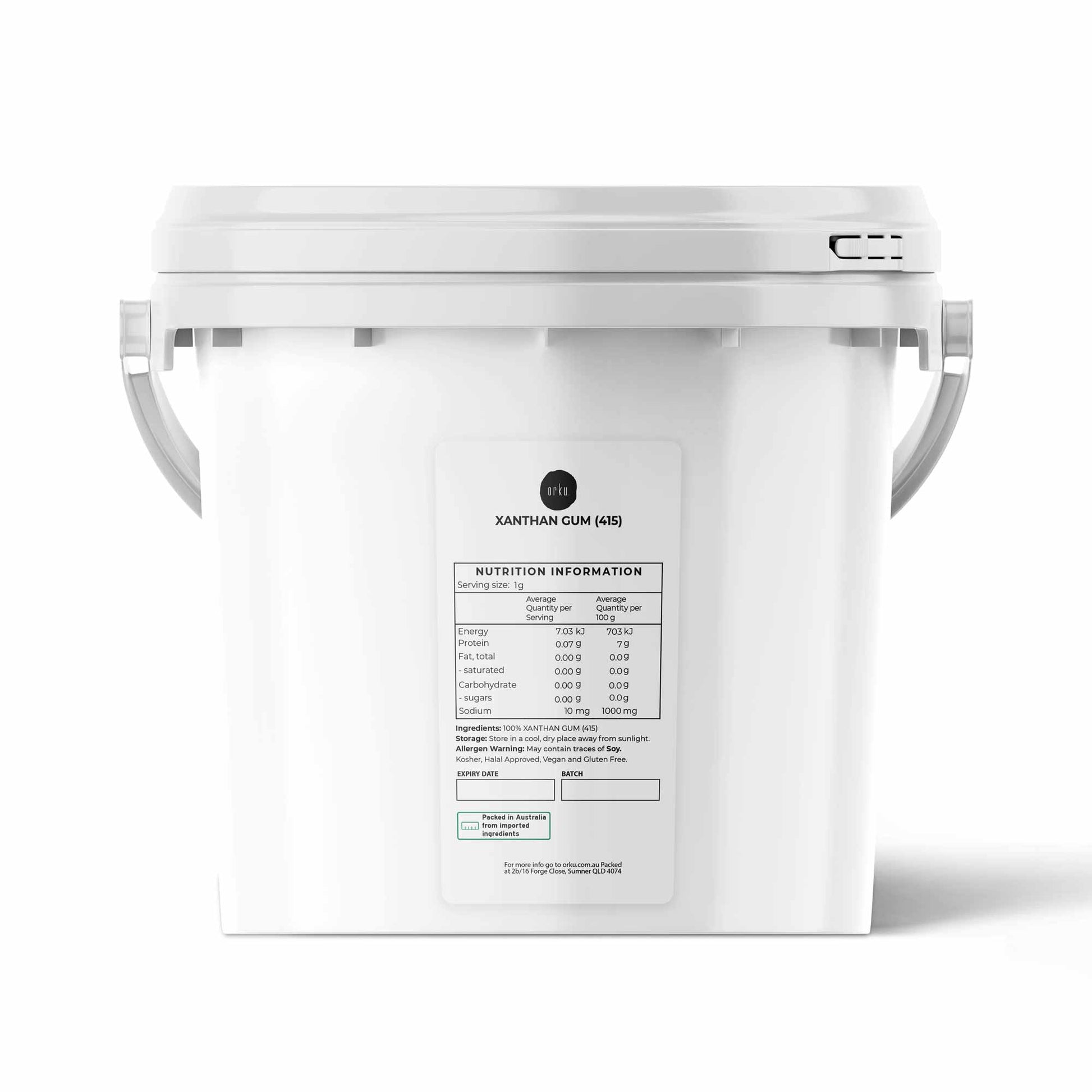 Orku Xanthan Gum Thickener Pure Fine Powder Tub 200 Mesh FCC E415 Food Additive