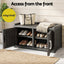 Outdoor Storage Box Bench Shoe Cabinet with Shelf Resin 81cm Black