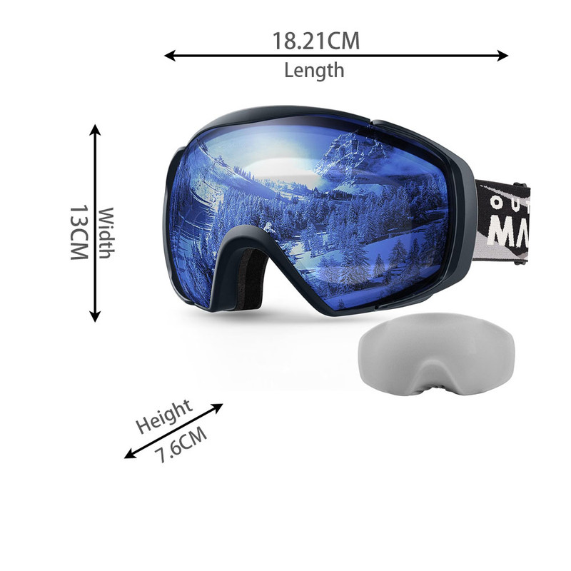 OutdoorMaster Ski Goggles with Cover Snowboard Snow Goggles OTG Anti-Fog -100% UV Protection-OM-18