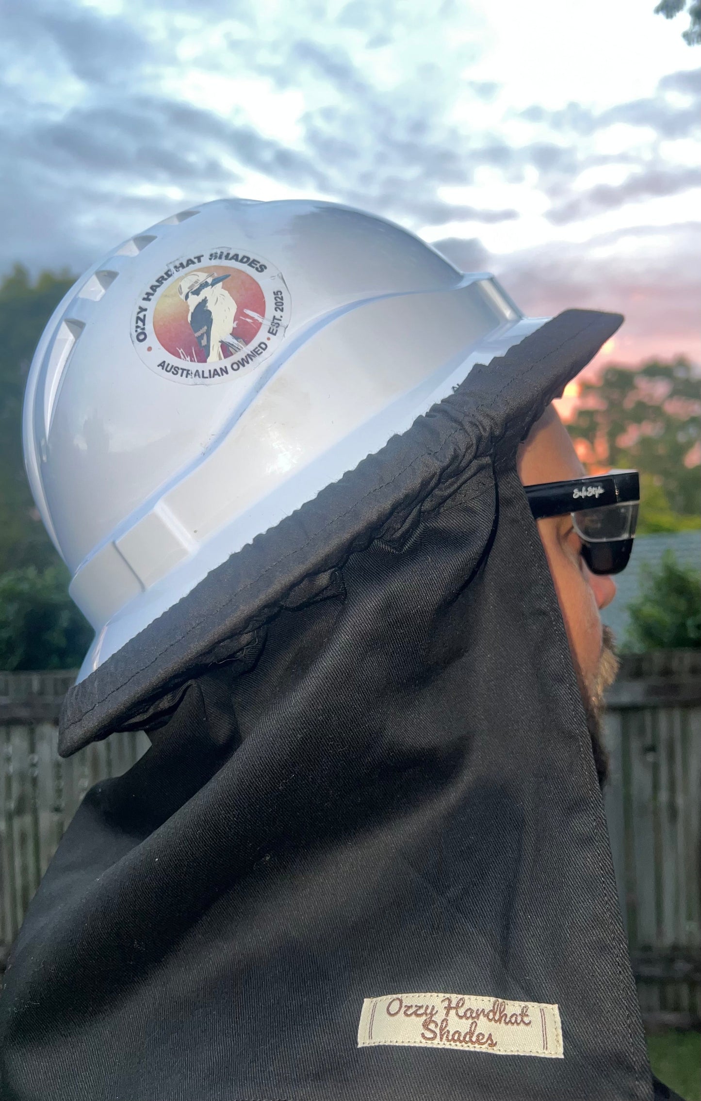 Ozzy Hardhat Shade - UPF50+ Neck Sun Protection - Black