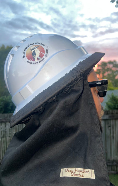 Ozzy Hardhat Shade - UPF50+ Neck Sun Protection - Black