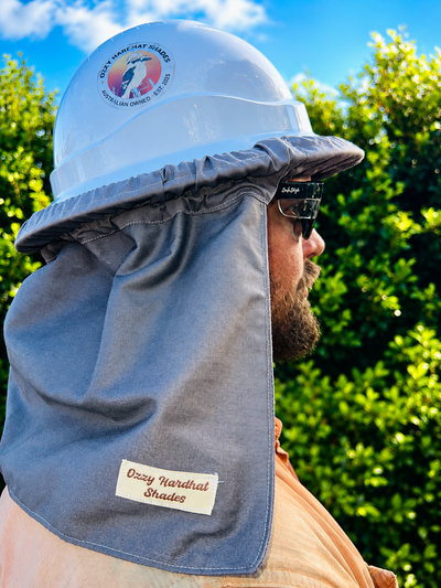 Ozzy Hardhat Shade - UPF50+ Neck Sun Protection - Grey