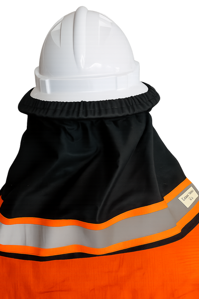 Ozzy Hardhat Shade - UPF50+ Neck Sun Protection - Hi Vis Black
