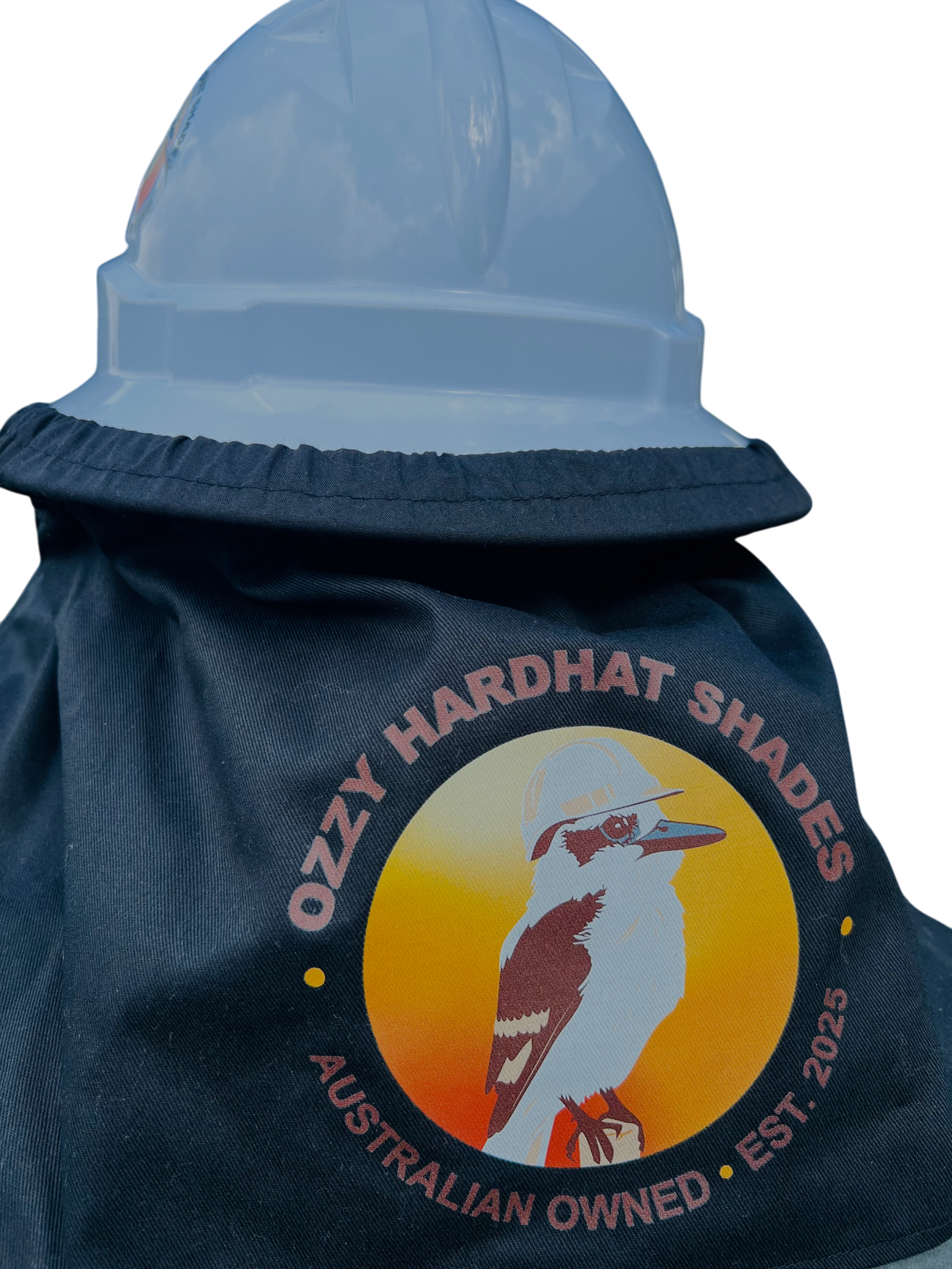 Ozzy Hardhat Shade - UPF50+ Neck Sun Protection - Kookaburra Black