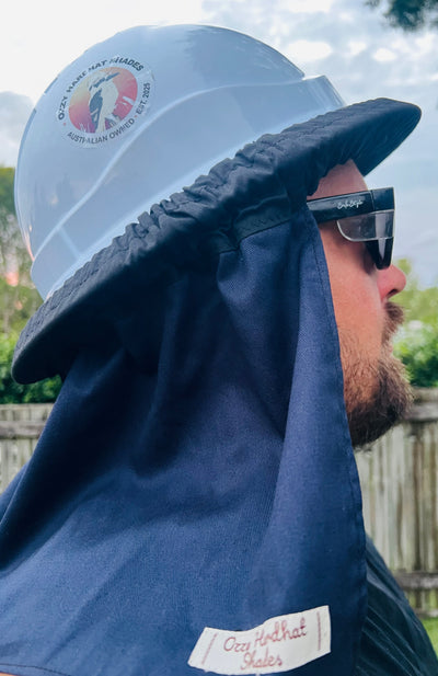 Ozzy Hardhat Shade - UPF50+ Neck Sun Protection - Navy
