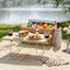 Alfresco 2 Person Insulated Picnic Basket Set with Foldable Wood Table Mat