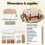 Alfresco 4 Person Insulated Picnic Basket Set with Foldable Wood Table Mat