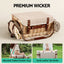 Alfresco 4 Person Insulated Picnic Basket Set with Foldable Wood Table Mat