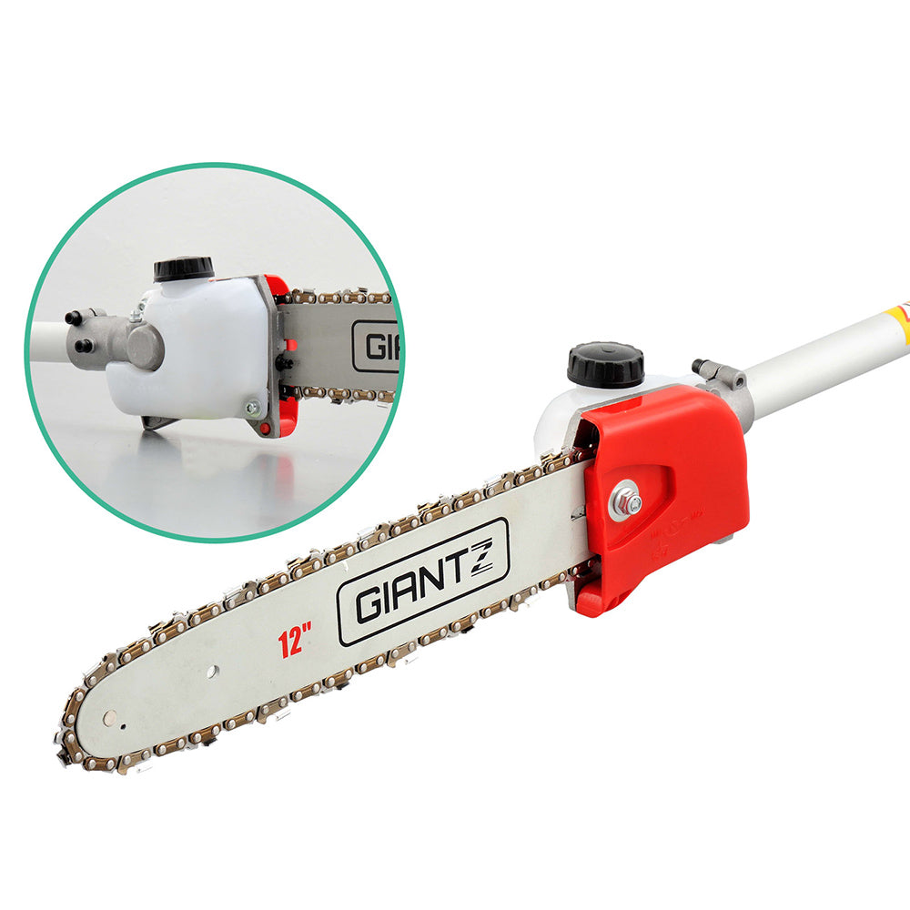 Giantz Pole Chainsaw 2 Stroke Petrol Tree Pruner Long Reach Saw 12 Inch Bar 2 In 1