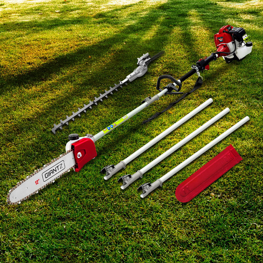 Giantz Pole Chainsaw 2 Stroke Petrol Tree Pruner Long Reach Saw 12 Inch Bar 2 In 1