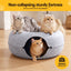 i.Pet Cat Bed with Tunnel 60x28CM Donut Felt Cave Hideaway Detachable Grey
