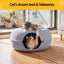 i.Pet Cat Bed with Tunnel 60x28CM Donut Felt Cave Hideaway Detachable Grey