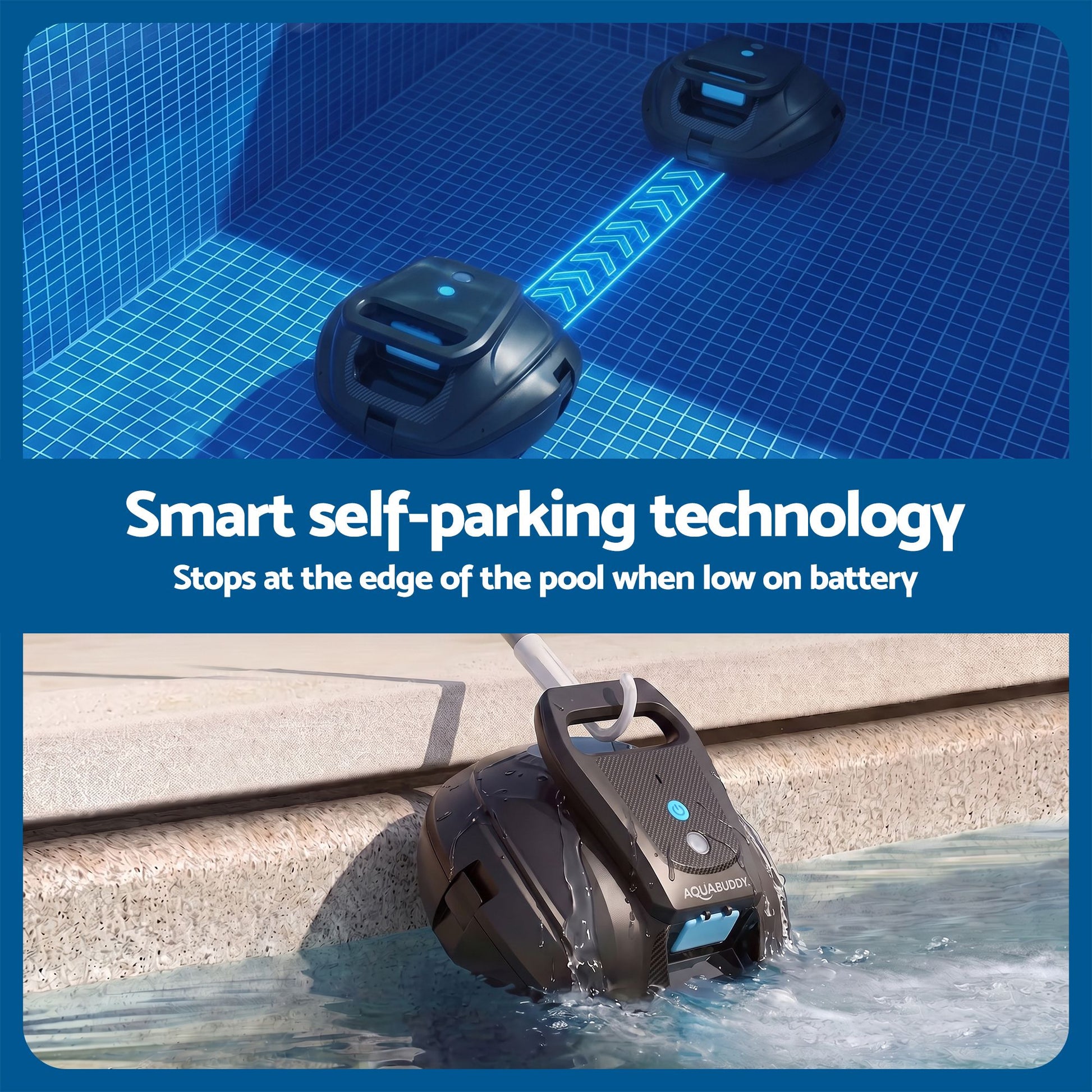 Aqua Buddy Cordless Pool Cleaner Robot Pool Vacuum Automatic Floor Clean 110Mins