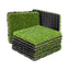 Prime Turf Artificial Grass Turf Tiles Interlocking Fake Grass Mat for Balcony Pet 9 Pack