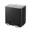 Cefito Pedal Bins Rubbish Bin Dual Compartment Waste Recycle Dustbins 40L Black