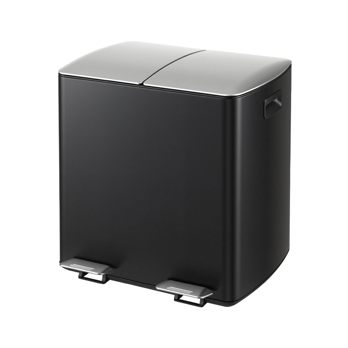 Cefito Pedal Bins Rubbish Bin Dual Compartment Waste Recycle Dustbins 40L Black