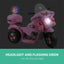 Rigo Kids Electric Ride On Police Motorcycle Motorbike 6V Battery Pink