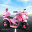 Rigo Kids Electric Ride On Police Motorcycle Motorbike 6V Battery Pink