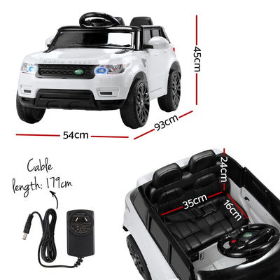 Rigo Kids Electric Ride On Car SUV Range Rover-inspired Cars Remote 12V White