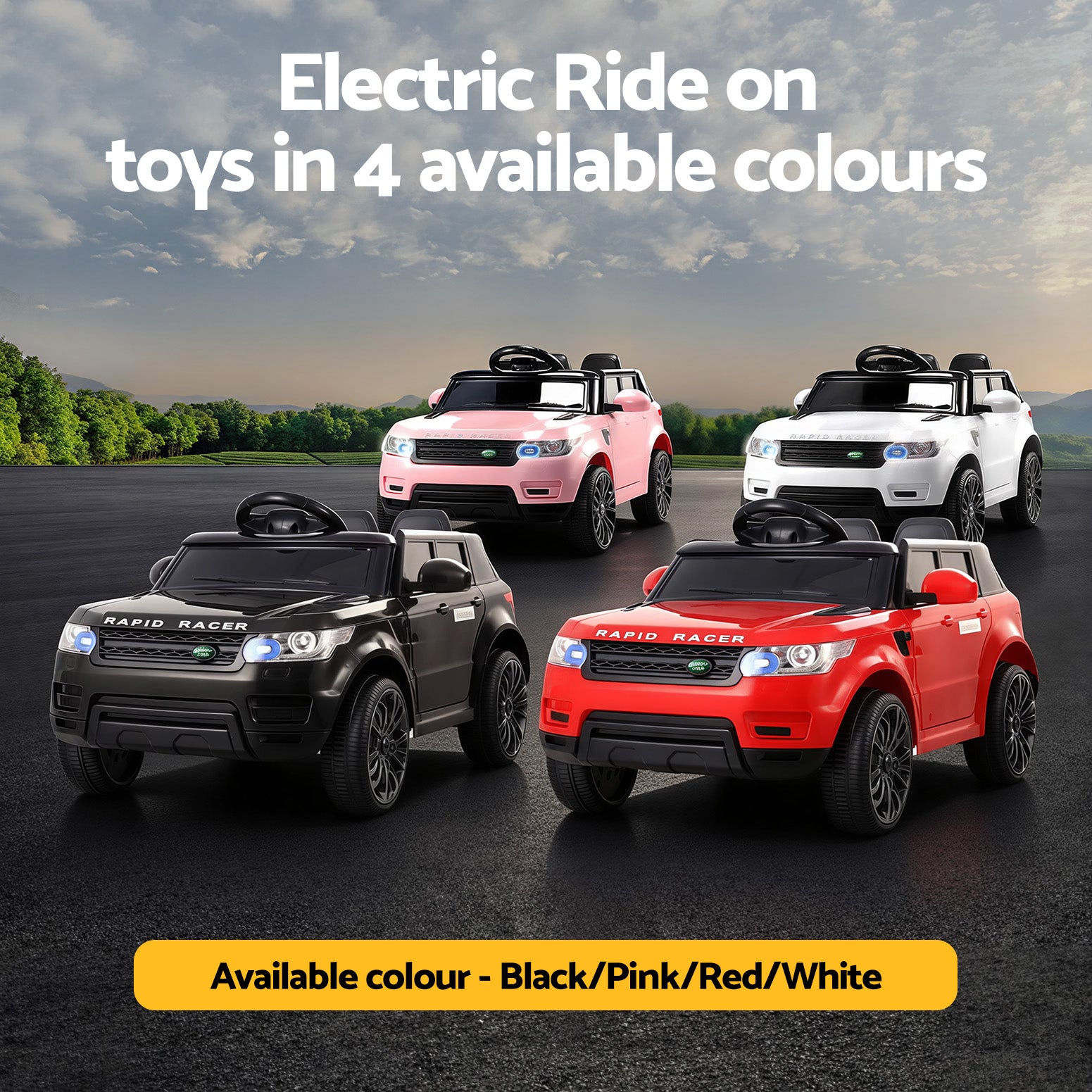 Rigo Kids Electric Ride On Car SUV Range Rover-inspired Cars Remote 12V White