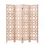 Artiss 4 Panel Room Divider Folding Privacy Screen Wooden Partition Geometric Freestanding Separator Natural 170cm