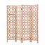 Artiss 4 Panel Room Divider Folding Privacy Screen Wooden Partition Geometric Freestanding Separator Natural 170cm