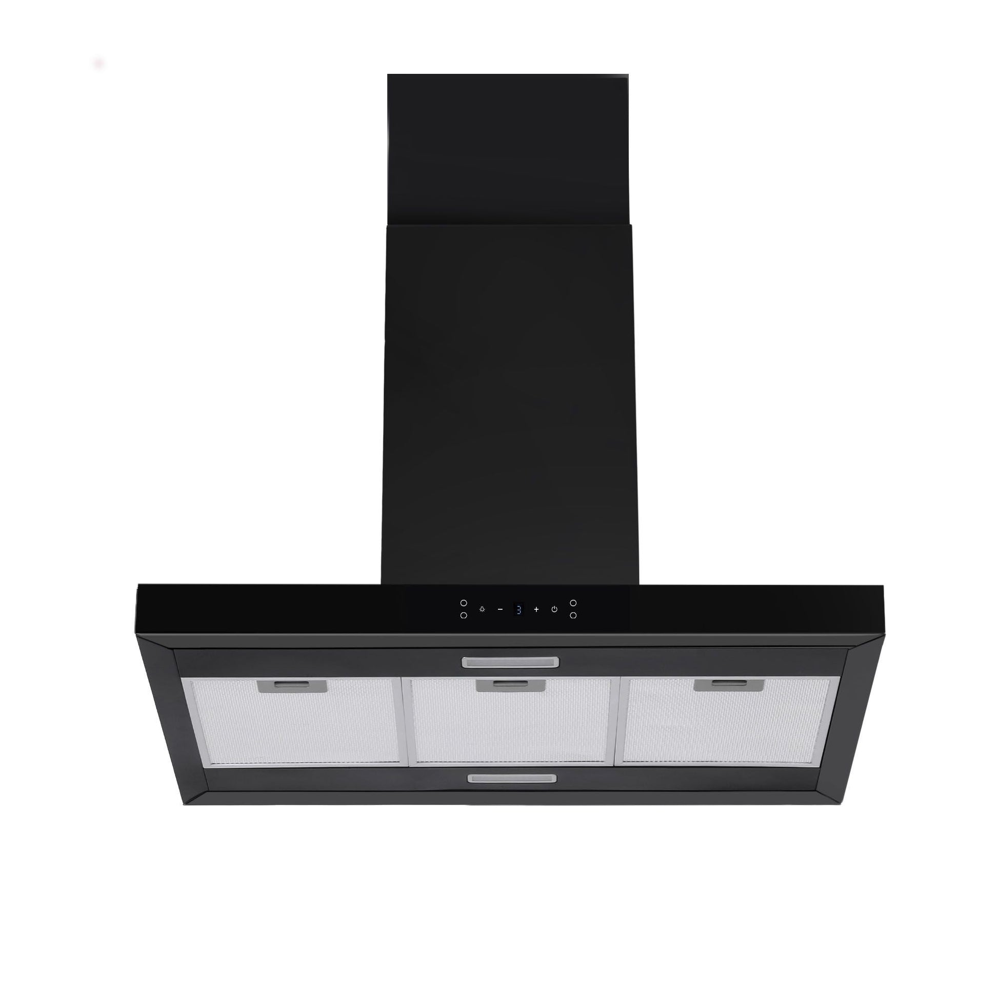 Devanti 90cm Island Rangehood Ceiling-Mounted 3-Speed Touch Control LED Black