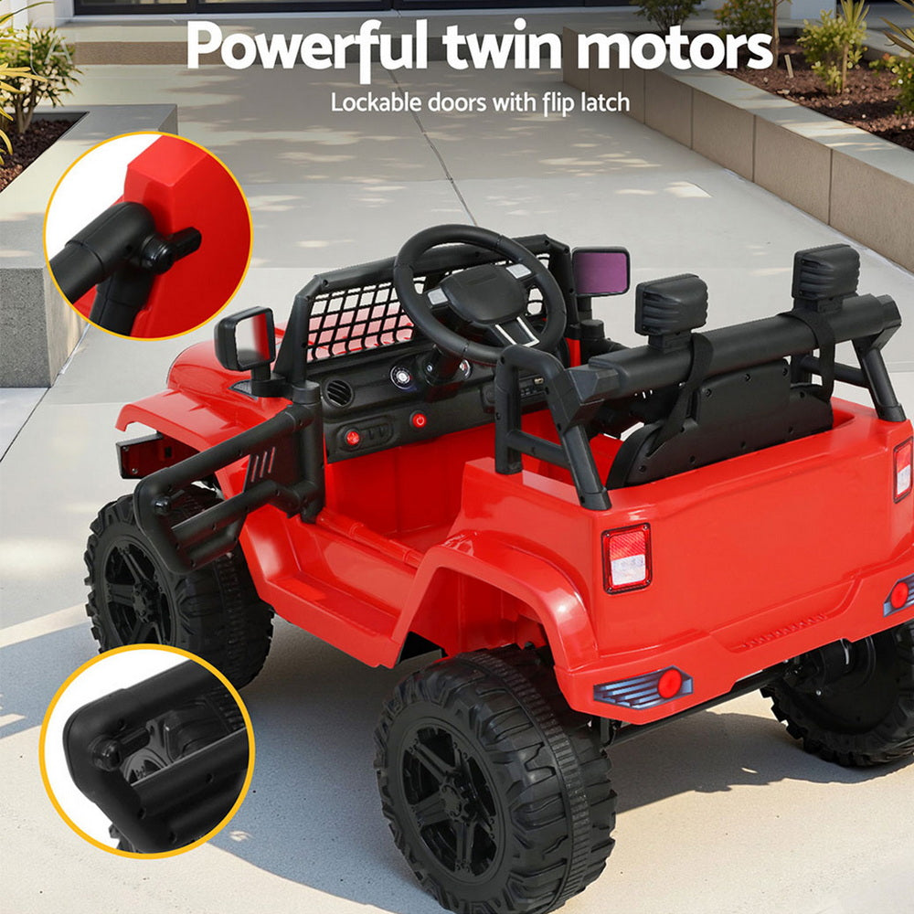 Rigo Kids Electric Ride On Car Jeep Toy Cars Remote 12V Red