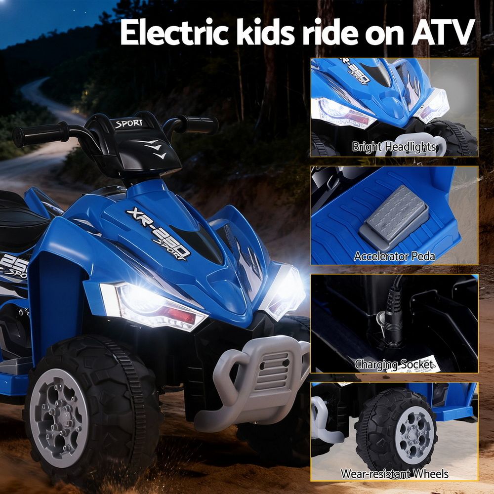 Rigo Kids Ride On Car ATV Quad Motorbike Electric Outdoor Toys 12V Blue