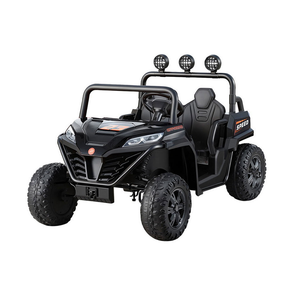 Rigo Kids Ride On Car Electric Toys Cars Headlight Music Remote Control Black