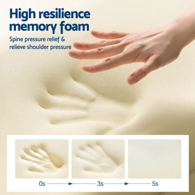 RoomSense Cooling Memory Foam Pillows for Sleeping, Anti-Clumping Solid Core Bed Pillows for Hot Sleepers, Supportive Side Sleeper Pillow, Washable Cover Queen Size 1 Pack, 70x40x10cm